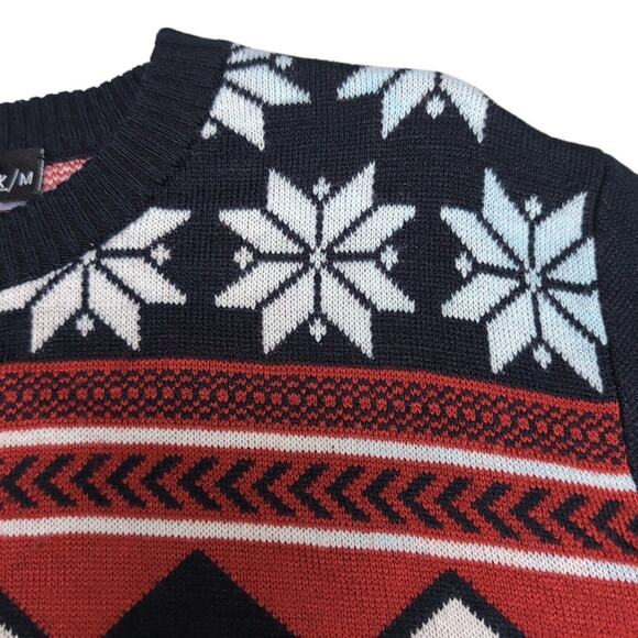 NFL Houston Texans Football Team Ugly Christmas Sweater Men's M Red Black Flaw - Picture 4 of 16